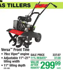 Menards Versa Front Tine GAS TILLERS offer