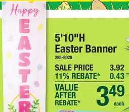 Menards 5'10H Easter Banner offer