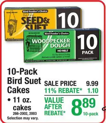Menards 10-Pack Bird Suet Cakes offer