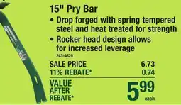 Menards 15 Pry Bar offer