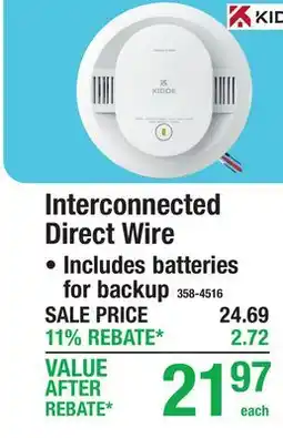Menards Kidde Interconnected Direct Wire offer