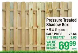 Menards Pressure Treated Shadow Box offer