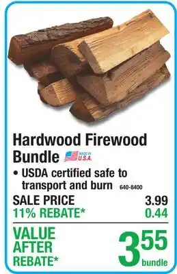 Menards Hardwood Firewood Bundle offer