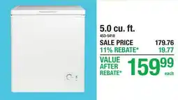 Menards 5.0 cu. ft. CHEST FREEZERS offer
