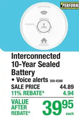 Menards Interconnected 10-Year Sealed Battery offer