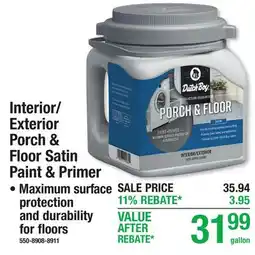 Menards Interior/ Exterior Porch & Floor Satin Paint & Primer offer