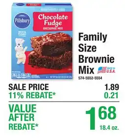 Menards Family Size Brownie Mix offer