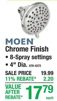 Menards Moen Chrome Finish offer