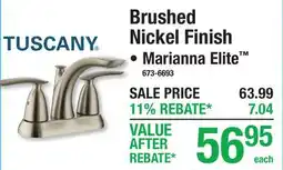 Menards TUSCANY Brushed Nickel Finish FAUCETS offer