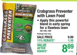 Menards Crabgrass Preventer with Lawn Food offer