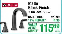 Menards DELTA Matte Black Finish FAUCETS offer