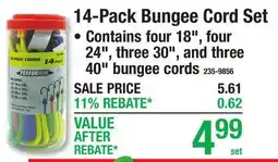 Menards 14-Pack Bungee Cord Set offer