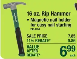 Menards 16 oz. Rip Hammer offer