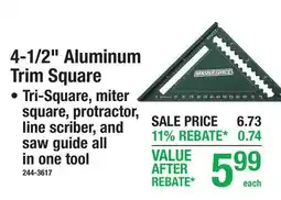 Menards Masterforce 4-1/2 Aluminum Trim Square offer
