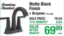 Menards Matte Black Finish offer