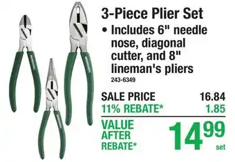 Menards 3-Piece Plier Set offer