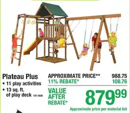 Menards Plateau Plus READY-TO-ASSEMBLE WOOD PLAYSETS offer
