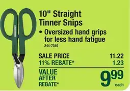 Menards 10 Straight Tinner Snips offer