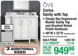 Menards Carina Vanity with Top offer