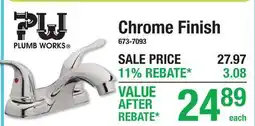 Menards PLUMB WORKS Chrome Finish FAUCETS offer