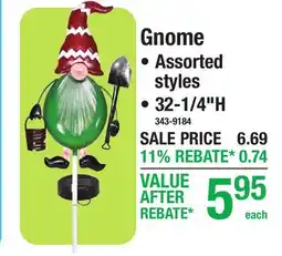 Menards Gnome Ornamental Light offer