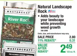 Menards Natural Landscape Rock offer