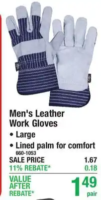 Menards Men's Leather Work Gloves offer