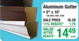 Menards Aluminum Gutter offer
