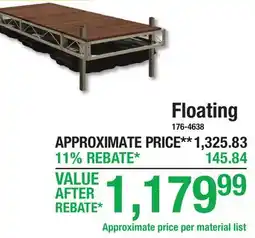 Menards Floating 4 x 10 GUIDESMAN ALUMINUM FRAMED DOCK SELECTIONS offer