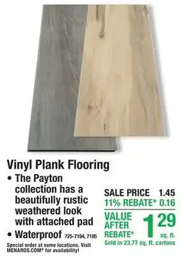 Menards Vinyl Plank Flooring offer