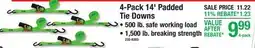 Menards 4-Pack 14' Padded Tie Downs offer