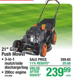 Menards 21 Gas Push Mower offer