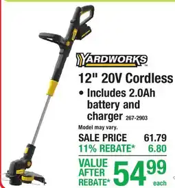 Menards YARDWORKS 12 20V Cordless offer