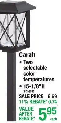Menards Carah PATH LIGHTS offer