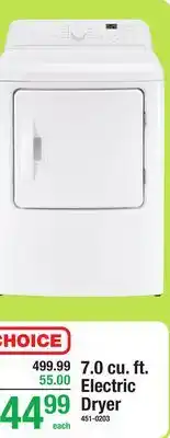 Menards 7.0 cu. ft. Electric Dryer offer