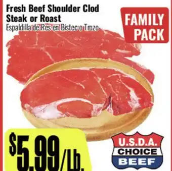R Ranch Markets Fresh Beef Shoulder Clod Steak or Roast offer