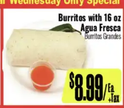 R Ranch Markets Burritos with 16 oz Agua Fresca offer