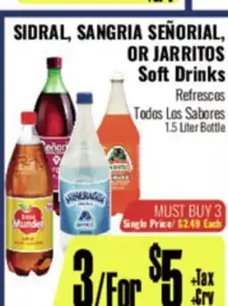 R Ranch Markets SIDRAL, SANGRIA SEÑORIAL, OR JARRITOS Soft Drinks offer