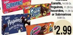 Big Saver Foods Marimla Gansito, Pingüinos, Chocoroles or Submarinos offer