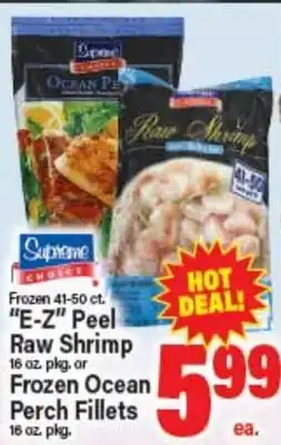 Angelo Caputo's Fresh Market Frozen 41-50 ct. E-Z Peel Raw Shrimp or Frozen Ocean Perch Fillets offer
