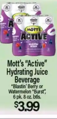 Angelo Caputo's Fresh Market Mott's Active Hydrating Juice Beverage offer
