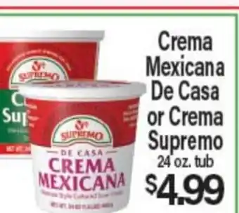 Angelo Caputo's Fresh Market Crema Mexicana De Casa or Crema Supremo offer