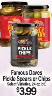 Angelo Caputo's Fresh Market Famous Daves Pickle Spears or Chips offer