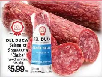 Angelo Caputo's Fresh Market DEL DUCA Salami or Soppressata Chubs offer