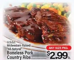 Angelo Caputo's Fresh Market U.S.G.I. Midwestern Raised All-Natural Boneless Pork Country Ribs offer
