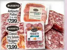 Angelo Caputo's Fresh Market BUSSETO Antipasto Platter Classic Dry Salami Nuggets offer
