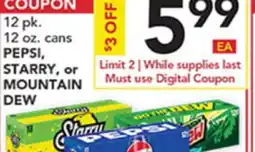 Pete's Fresh Market PEPSI, STARRY, or MOUNTAIN DEW offer