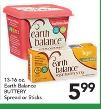 Pete's Fresh Market 13-16 oz. Earth Balance BUTTERY Spread or Sticks offer