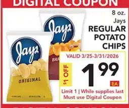Pete's Fresh Market Jays REGULAR POTATO CHIPS offer