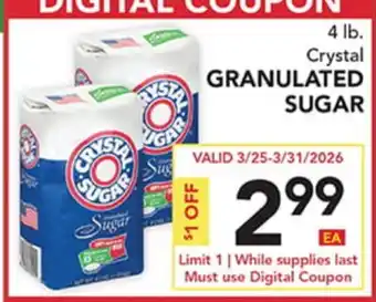 Pete's Fresh Market 4 lb. Crystal Granulated Sugar offer
